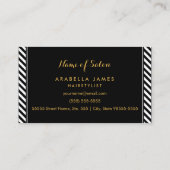 Moderne diagonale strepen Elegante bloemige schoon Visitekaartje (Achterkant)