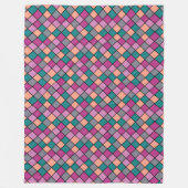Moderne diagonale tegels 5 kleuren fleece deken (Voorkant)