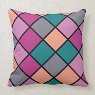 Moderne diagonale tegels 5 kleuren kussen