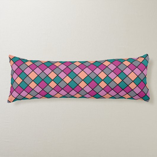 Moderne diagonale tegels 5 kleuren lichaamskussen (Voorkant)