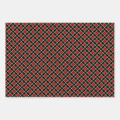 Moderne diamant, zwart-wit en rood inpakpapier vel (Voorkant 3)