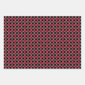 Moderne diamant, zwart-wit en rood inpakpapier vel (Voorkant 2)