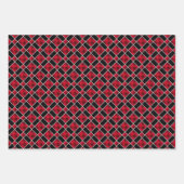 Moderne diamant, zwart-wit en rood inpakpapier vel (Voorkant)