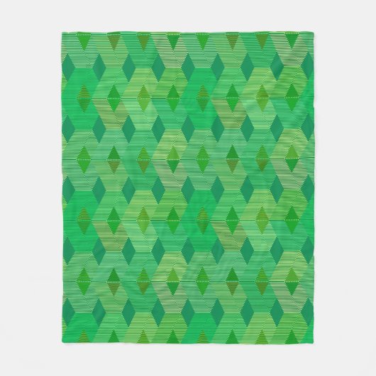 Moderne diamantafdruk uit de middeneeuw, geelgroen fleece deken (Voorkant)