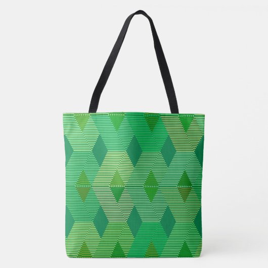 Moderne diamantafdruk uit de middeneeuw, geelgroen tote bag (Voorkant)