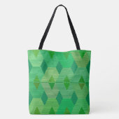 Moderne diamantafdruk uit de middeneeuw, geelgroen tote bag (Achterkant)