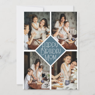 Moderne diamantcollage Gelukkig Verjaardag Mama Feestdagenkaart