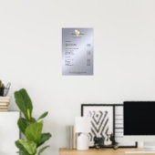 Moderne Diamanten Bloem Prijslijst Poster (Thuiskantoor)