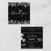 moderne diamanten dank u voor uw werk vierkante visitekaartje (Voorkant / Achterkant)