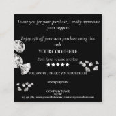 moderne diamanten dank u voor uw werk vierkante visitekaartje (Achterkant)