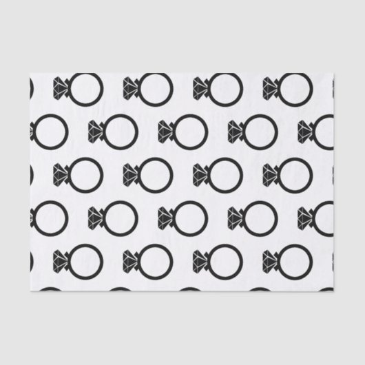 Moderne diamanten ring silhouetten tissuepapier