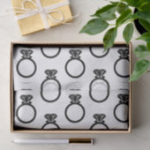 Moderne diamanten ring silhouetten tissuepapier