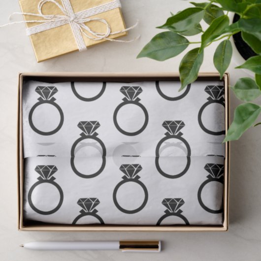 Moderne diamanten ring silhouetten tissuepapier (Geschenk)