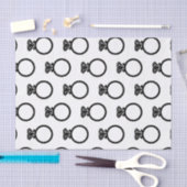 Moderne diamanten ring silhouetten tissuepapier