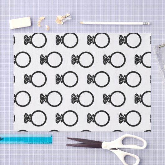 Moderne diamanten ring silhouetten tissuepapier (Craft)