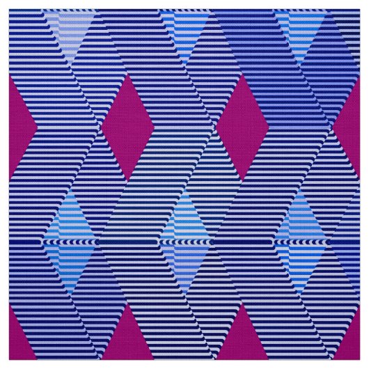 Moderne diamantprinter, kobalt blauw stof (Swatch)