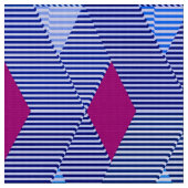 Moderne diamantprinter, kobalt blauw stof (Close Up)