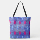 Moderne diamantprinter, kobalt blauw tote bag (Achterkant)