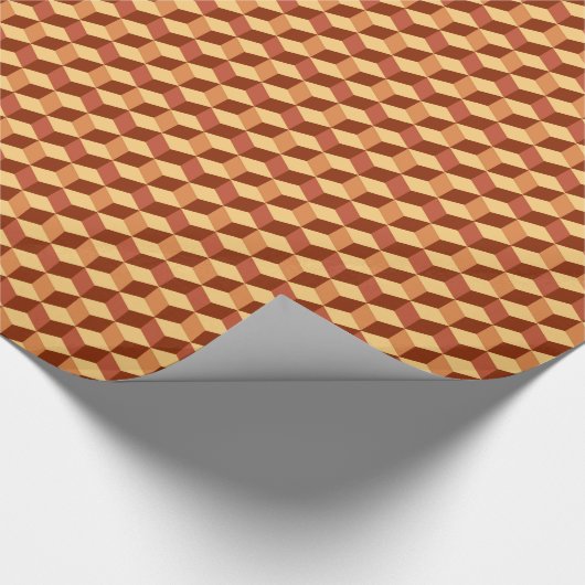 Moderne diamantrooster - bruin en roest cadeaupapier (Hoek)