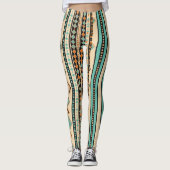 Moderne Diamond Stripe Blue Cream Leggings (Voorkant)