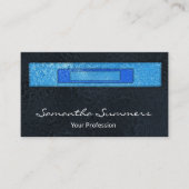 Moderne dichroïsche gesmolten glaskunst zwart blau visitekaartje (Voorkant)