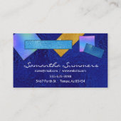 Moderne, dichroomgekleurde glazen kunst Witte kleu Visitekaartje (Achterkant)