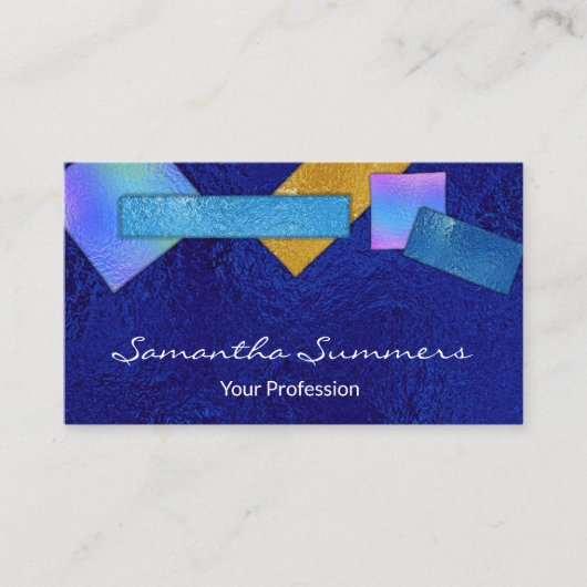 Moderne, dichroomgekleurde glazen kunst Witte kleu Visitekaartje (Voorkant)