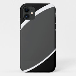 Moderne Diep Grijs Wit Curves Zwart Achtergrond Case-Mate iPhone Case
