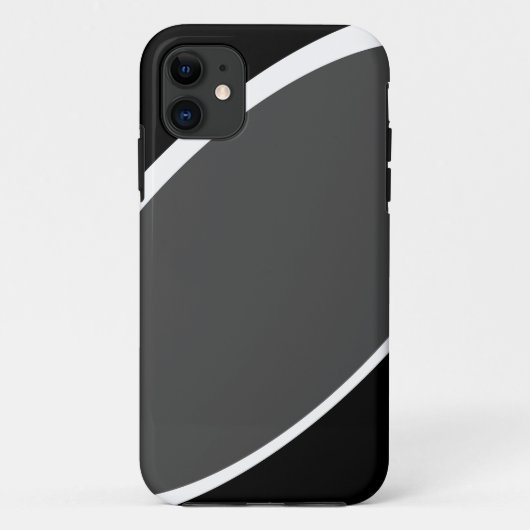 Moderne Diep Grijs Wit Curves Zwart Achtergrond Case-Mate iPhone Case (Achterkant)