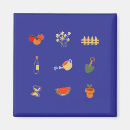 Moderne diepe blauwe tuinmagneet magneet