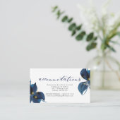 Moderne diepe indigoonblauwe gastaccommodatie informatiekaartje (Staand voorkant)