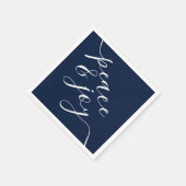 Moderne diepe middernacht blauwe vrede en vrolijk servet (Hoek)