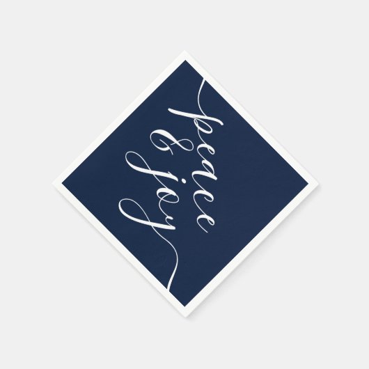 Moderne diepe middernacht blauwe vrede en vrolijk  servet (Hoek)