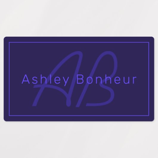 Moderne diepe Paarse kleuren | Naam kool en monogr Labels (Design 1)