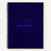 Moderne diepe Paarse kleuren | Naam kool en monogr Notitieboek (Voorkant)