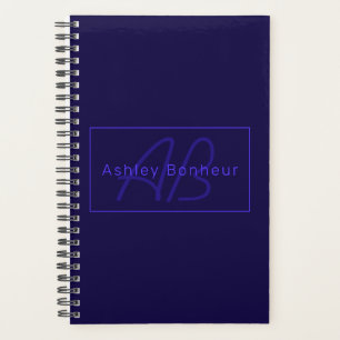 Moderne diepe Paarse kleuren   Naam kool en monogr Planner