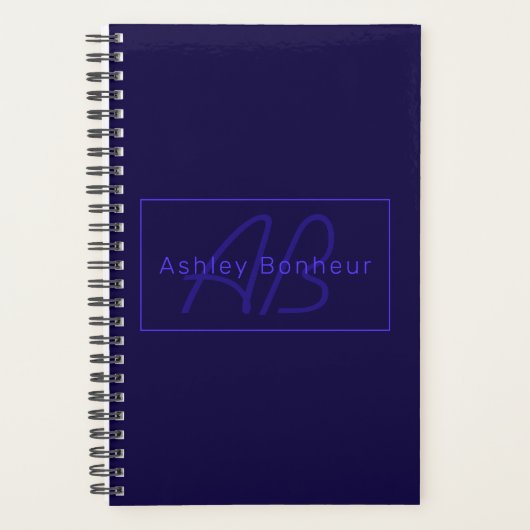 Moderne diepe Paarse kleuren | Naam kool en monogr Planner (Voorkant)