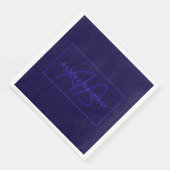 Moderne diepe Paarse kleuren | Naam kool en monogr Servet (Hoek)