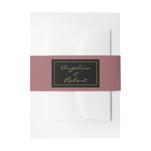 Moderne, diepe roze gouden bruiloft met bruin eleg uitnodigingen wikkel