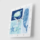 Moderne diepzeeverschildpad Zee Vierkante Klok (Hoek)