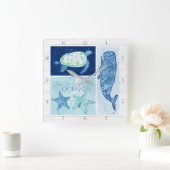 Moderne diepzeeverschildpad Zee Vierkante Klok (Huis)