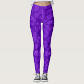Moderne dier luipaard Paarse Glitters Leggings (Voorkant)