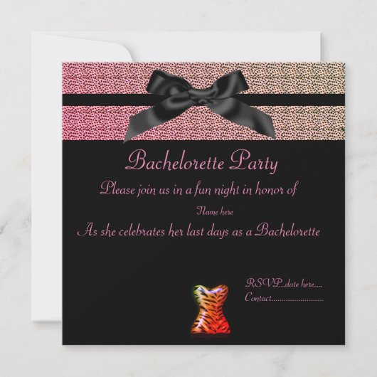 MODERNE DIERAFDRUKKING MET BACHELORETTE Pastel Kaart (Voorkant)