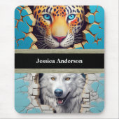 Moderne dieren, luipaard wolf muismat (Voorkant)