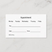 Moderne dierenarts Afspraak Herinnering Visitekaartje (Achterkant)