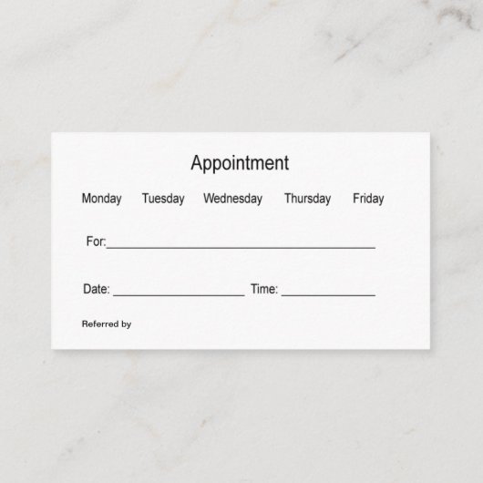 Moderne dierenarts Afspraak Herinnering Visitekaartje (Achterkant)