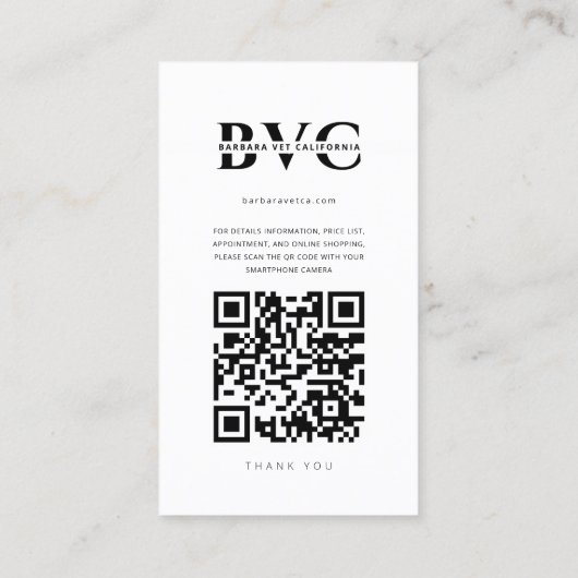 Moderne Dierenarts Dierenartsenpraktijk Instagram Visitekaartje (Achterkant)