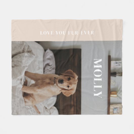 Moderne  dierenfoto 'Love you Fur-ever' Fleece Deken (Voorkant (Horizontaal))