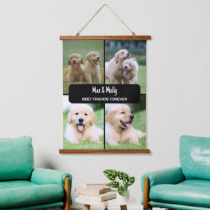 Moderne Dierenliefhebber Beste Vrienden Voor Eeuwi Hangend Wandkleed
