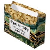 Moderne Dierenprint Glitter Happy Birthday Groot Cadeauzakje (Voorkant Gekanteld)